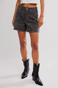 Free People Tippi Vegan Suede Shorts in dark grey - women's shorts