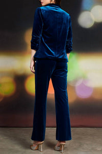 SKIES ARE BLUE Meet Me Under The Mistletoe Pant in teal - women's pants - detail view