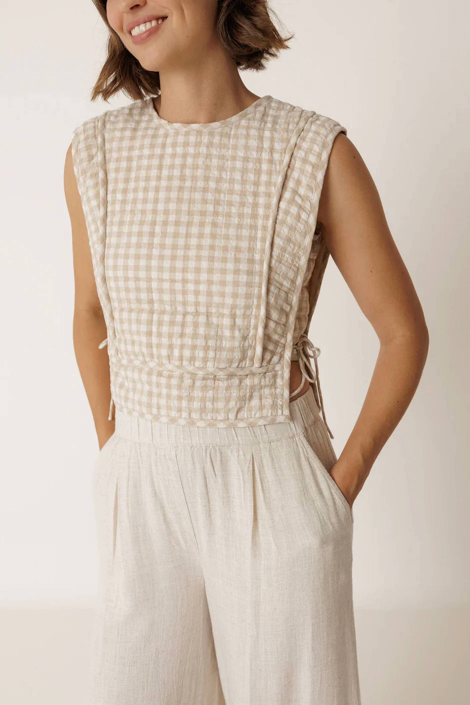 Indi & Cold - Quilted Checkered Top