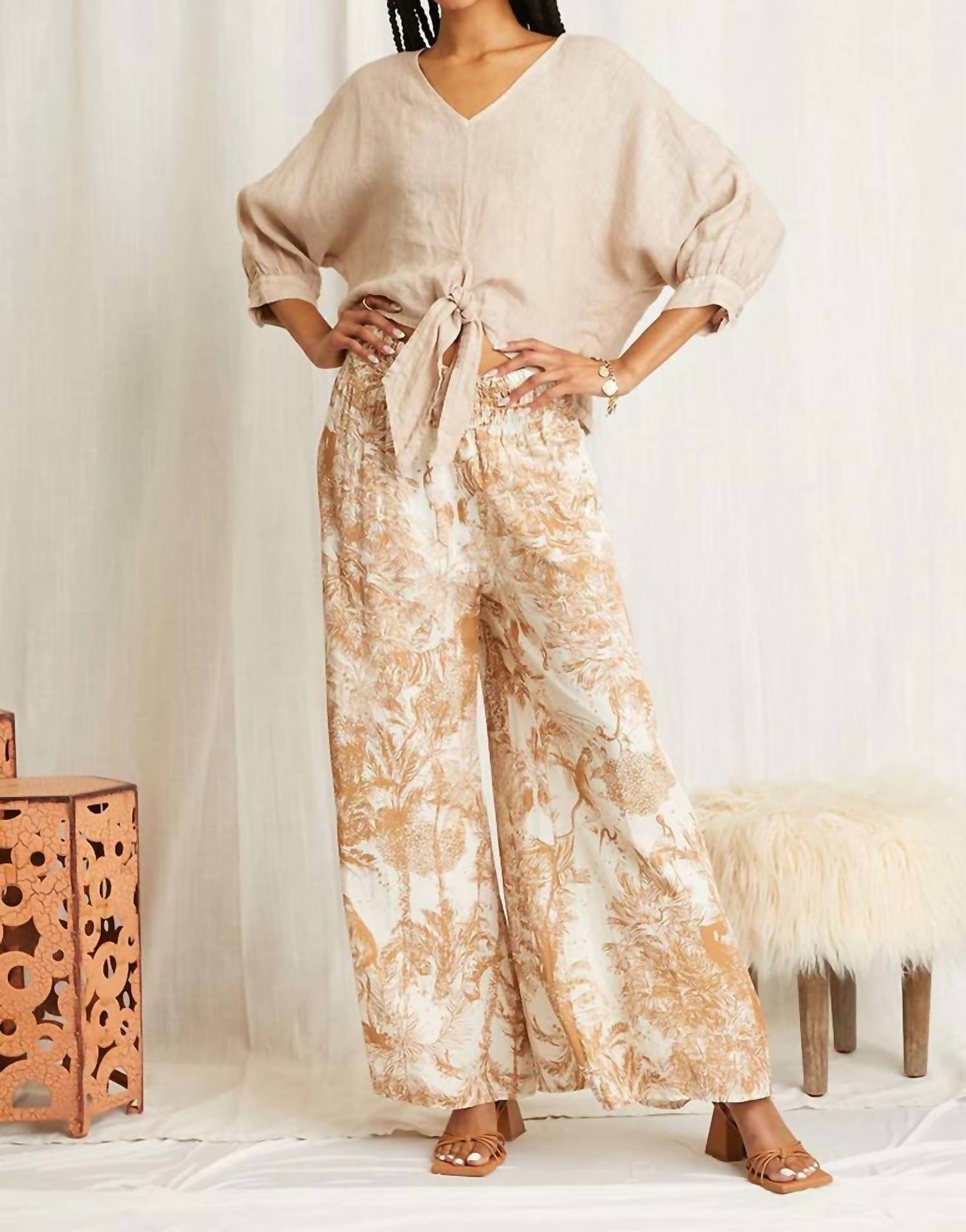 Scandal Italy - Maggie Linen Tie Top