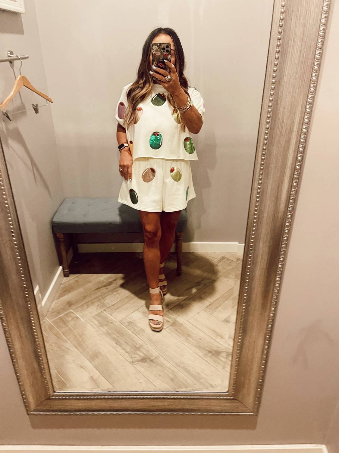 Queen Of Sparkles - Sequin Allover Olives Short