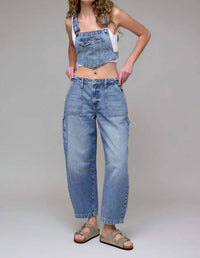 Hidden - Women's Inseam Cropped Sammie Barrel Jeans