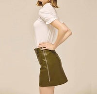 My Color Is - A-line Leather Skirt