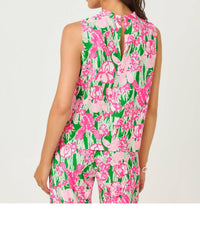 Lilly Pulitzer Anya Sleeveless Top in putting green hannah engineered - women's blouse - view 6