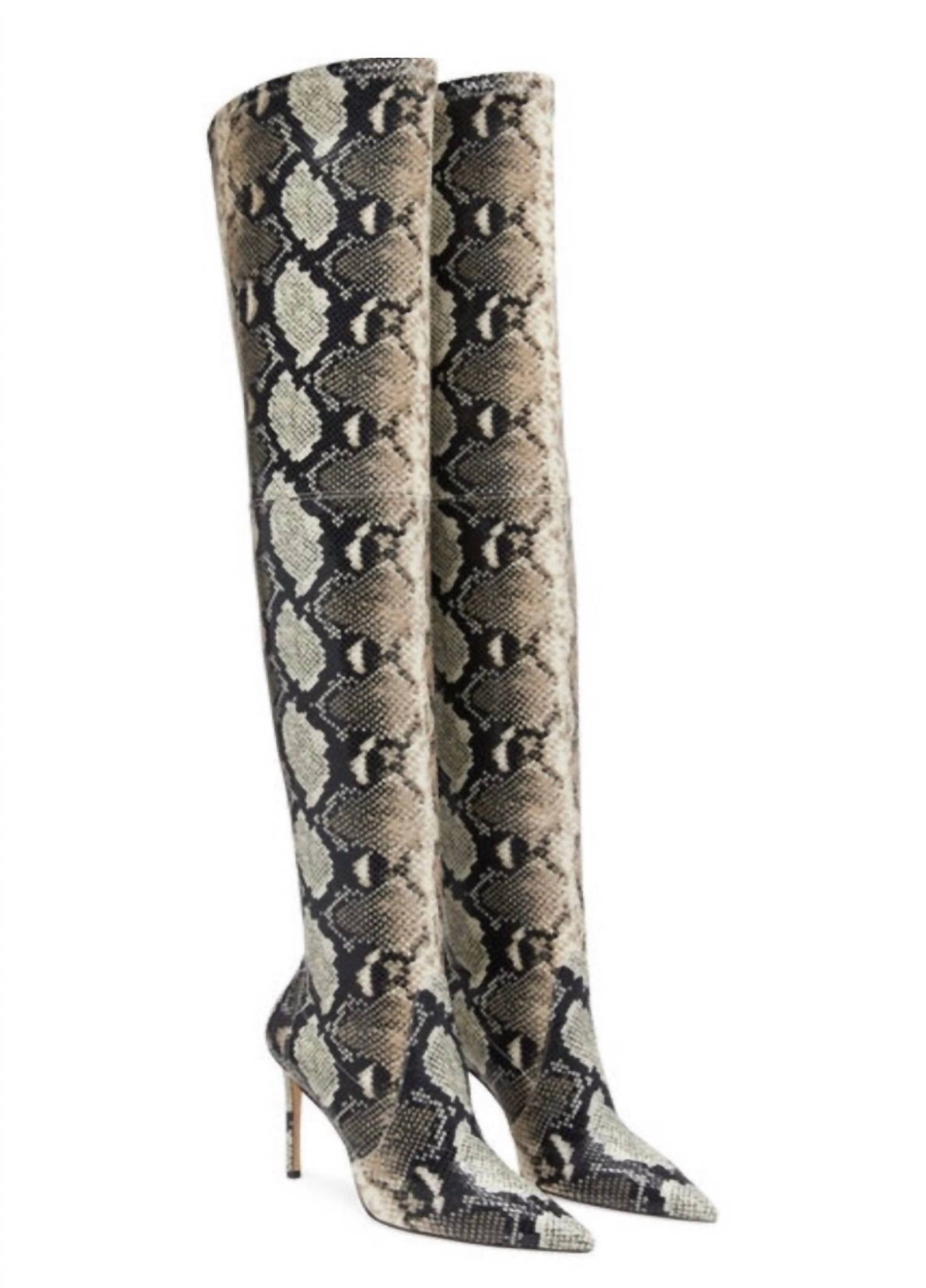 STUART WEITZMAN Women's Ultrastuart 100 Roccia Stretch Boots in beige - women's shoe