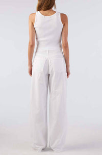 AMO Sheryl Wide Leg Trouser in white - women's pants - alternate view