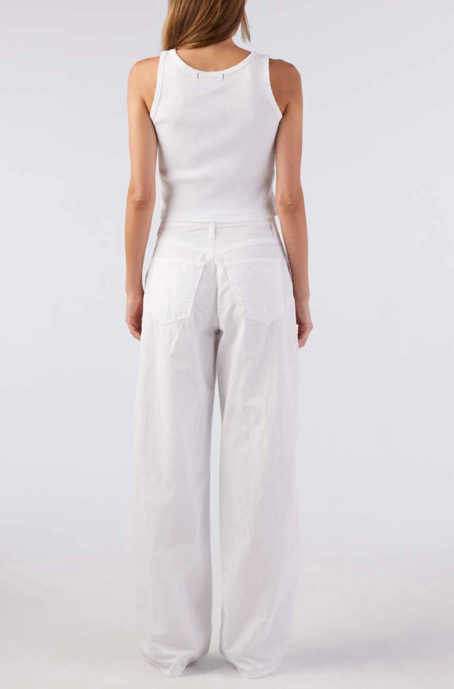 AMO Sheryl Wide Leg Trouser in white - women's pants - alternate view