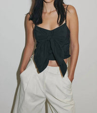 Derek Lam 10 Crosby - Shira Poplin Double Tie Front Top