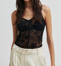 Second Female Women's Social Strap Top in black - women's shirt