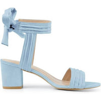 Allegra K - Women's Open Toe Ankle Tie 2.5" Block Heels Sandals