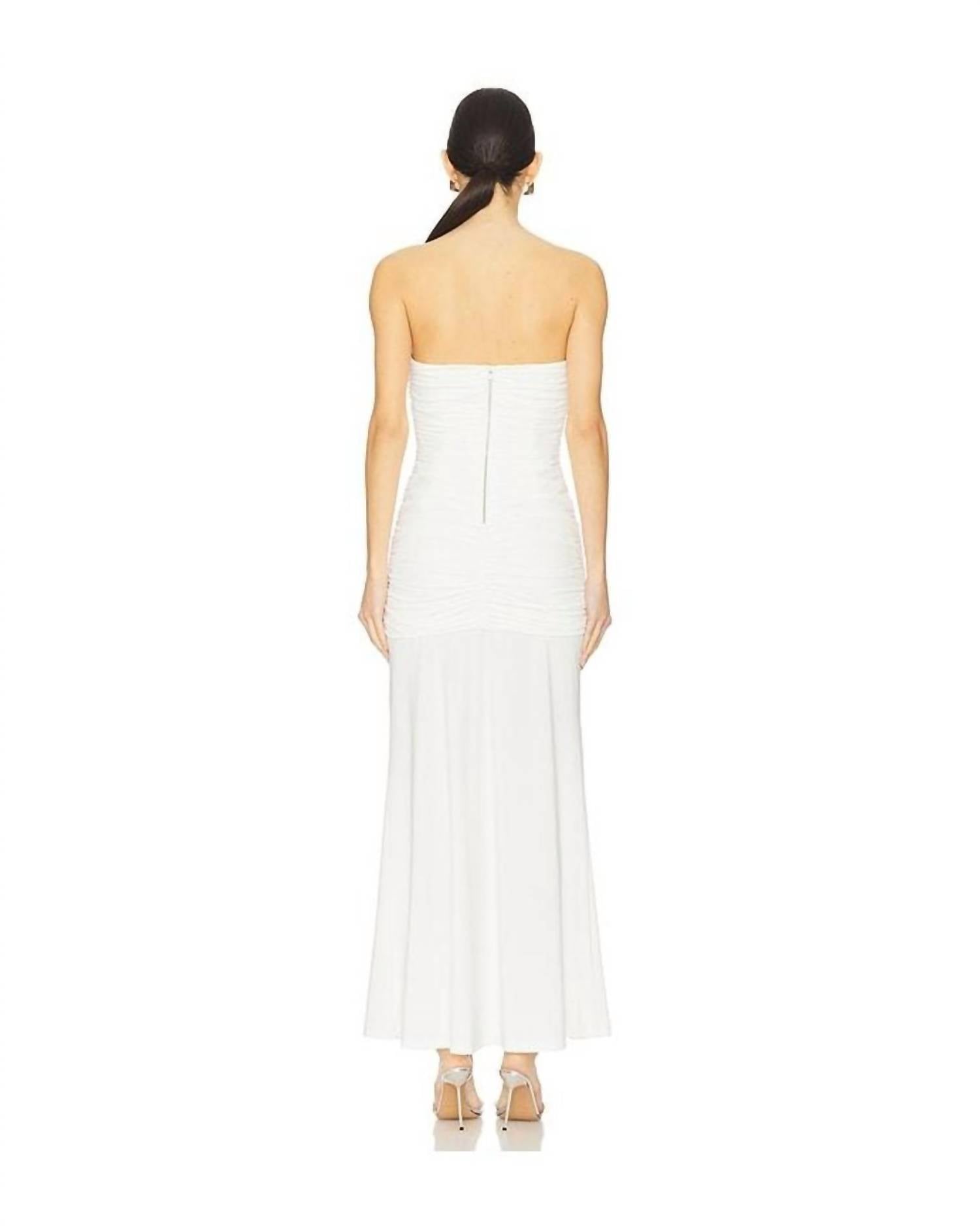BARDOT Elvira Strapless Maxi Dress in white - women's dress - alternate view