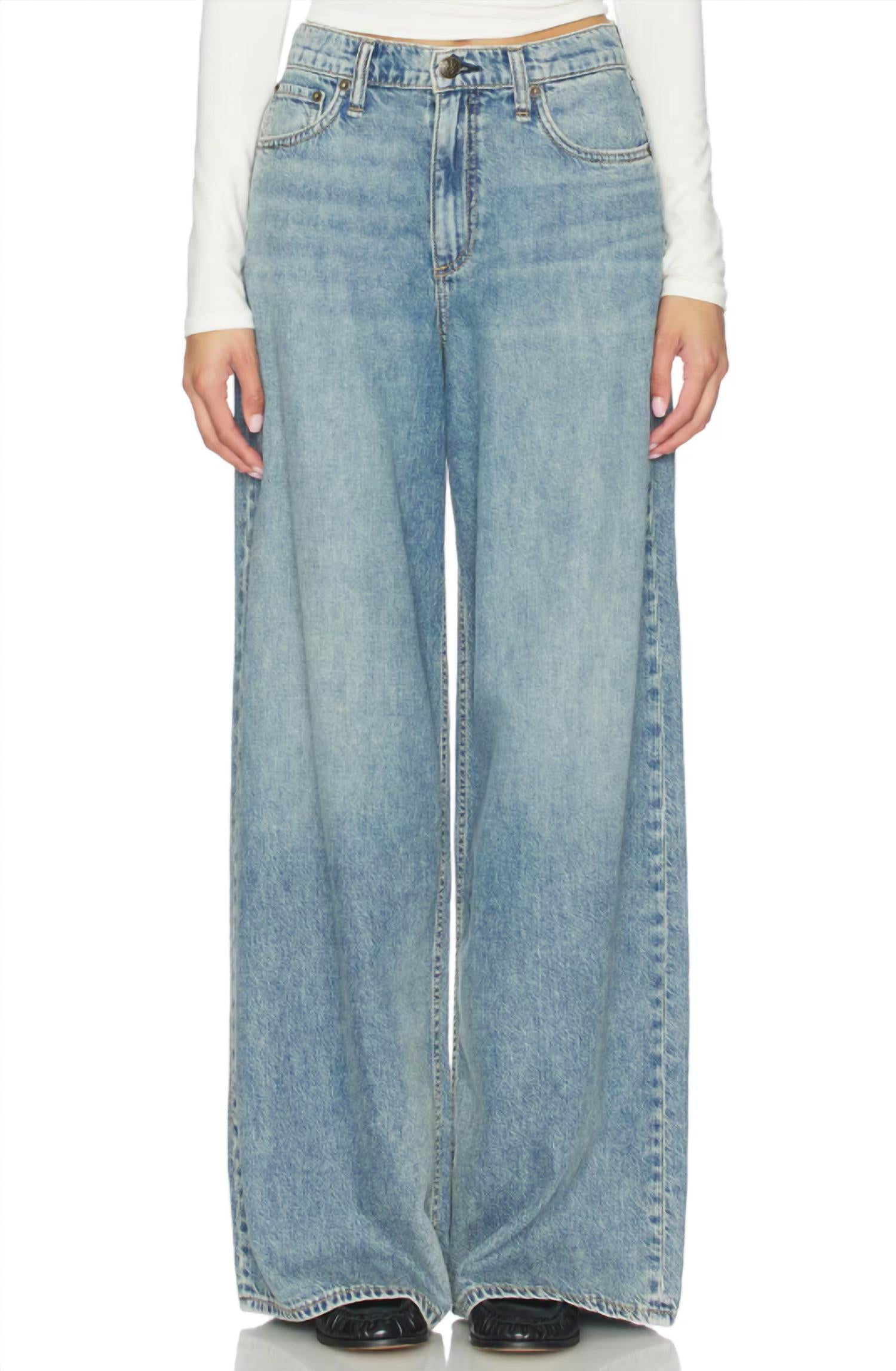 Rag & Bone Featherweight Sofie Wide-leg Jeans in theo - women's jeans