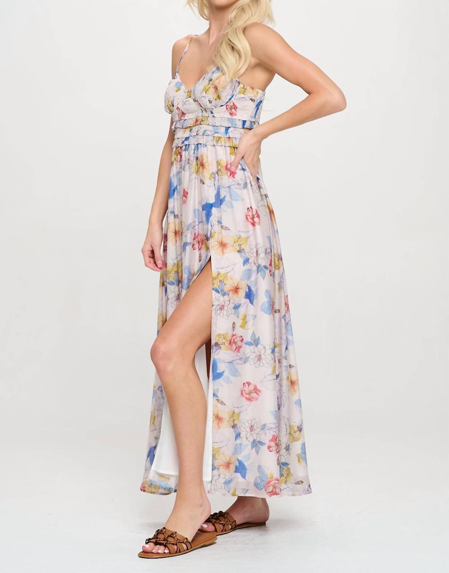 Meet Me In Santorini - Side Slit Maxi Dress