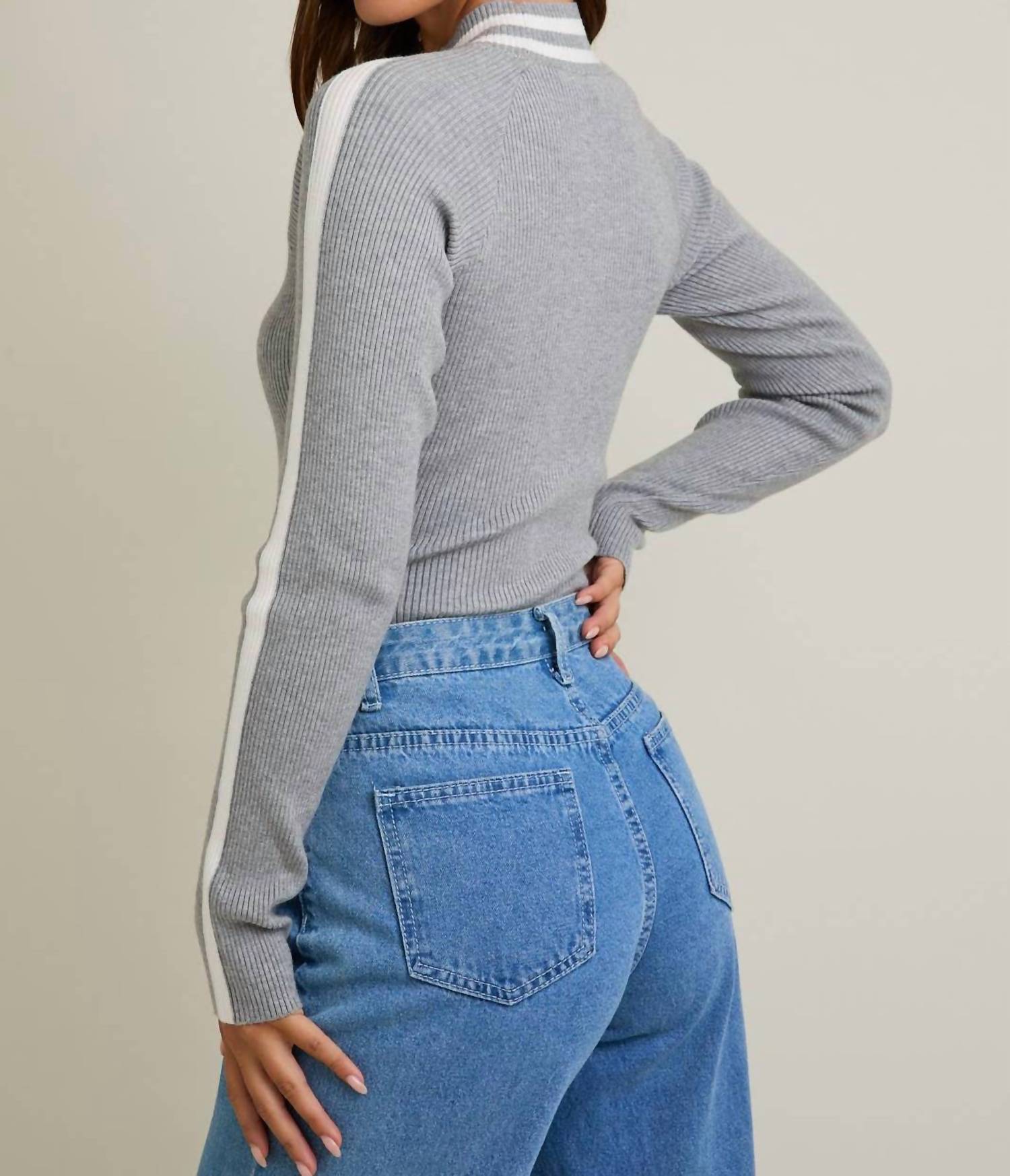 Le Lis - Mock Neck Long Sleeve Ribbed Bodysuit