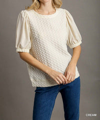 Umgee - Boxy Cut Jacquard Texture Top