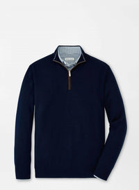 PETER MILLAR Autumn Crest Honeycomb Crewneck Sweater in navy - men's sweater - alternate view