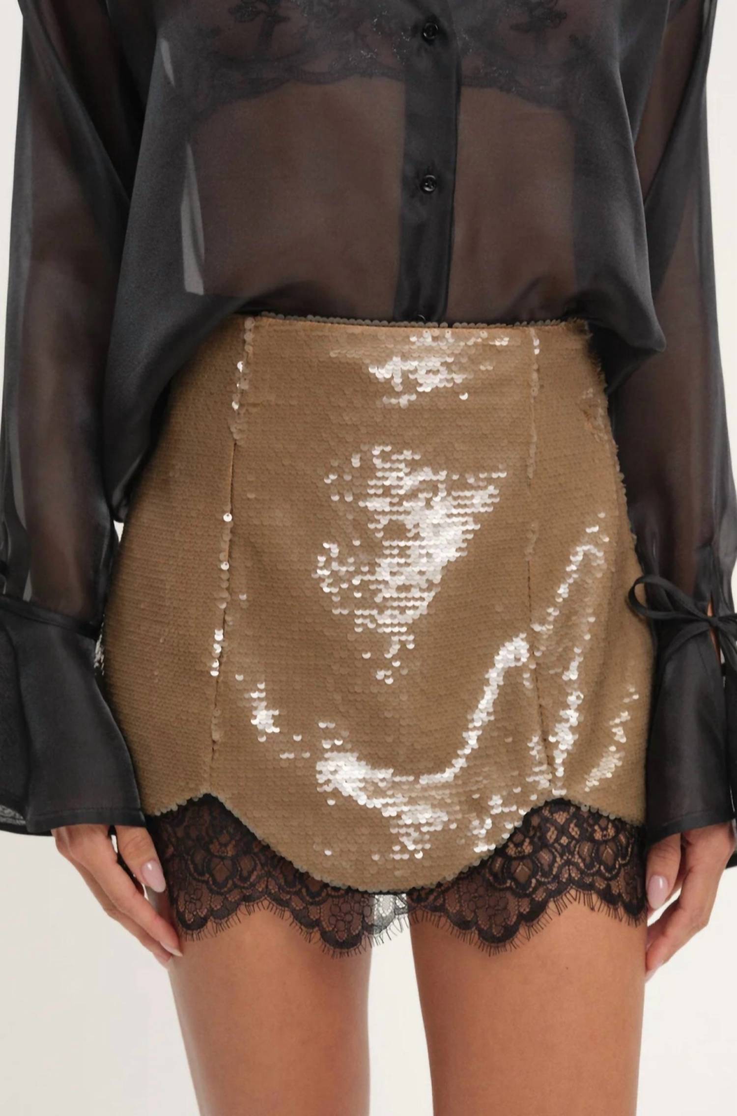 For Love & Lemons - Sylvie Sequin Mini Skirt