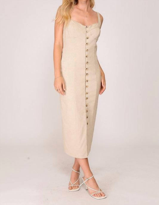 Lumiere - Isla Button Front Midi Dress