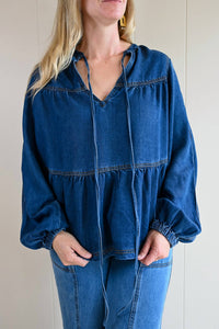 Frnch - Women's Quarterdeck Denim Tie Top