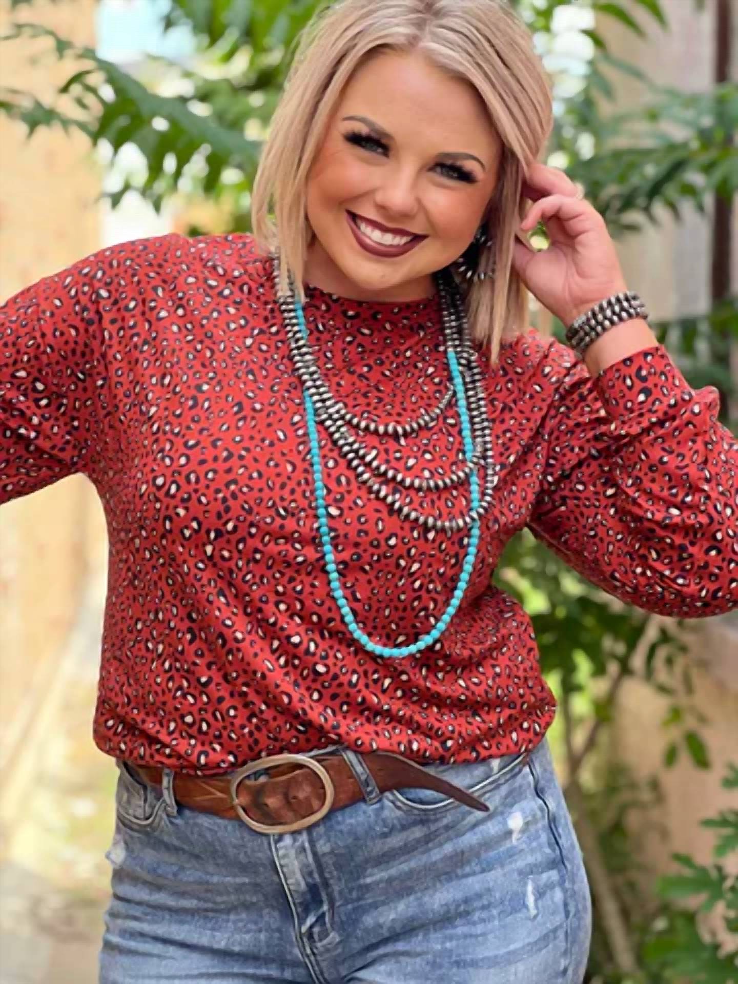 Texas True Threads - Remi Leopard Top