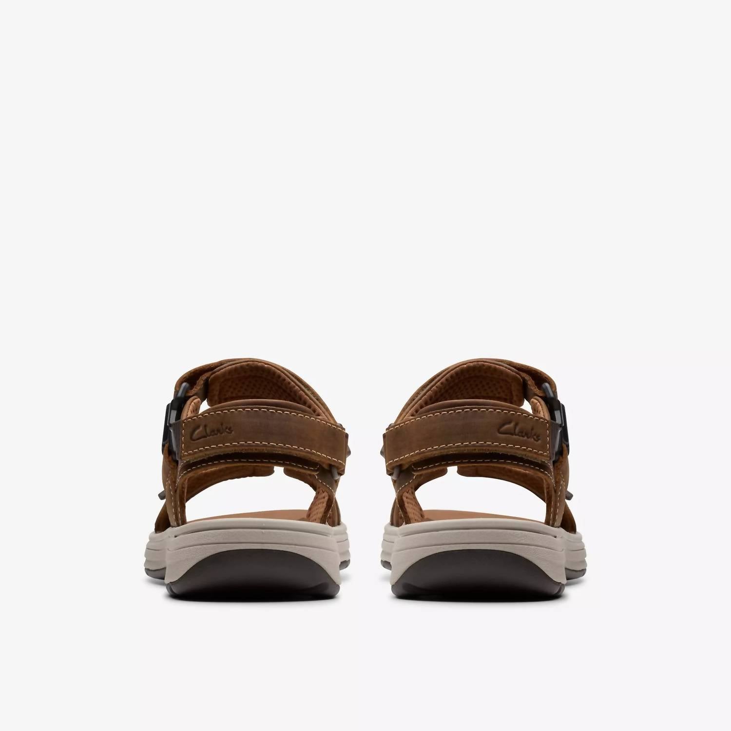 Clarks Men's Saltway Edge Sandals in light tan - men's sandal - detail view