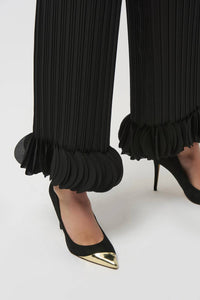 Joseph Ribkoff Lightweight Pleated Wide Leg Pants in black - women's pants - view 4
