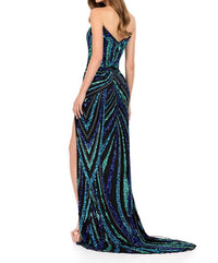 Ashleylauren - Beaded Strapless Prom Dress