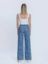 Vervet By Flying Monkey - High Rise Floral Baggy Wide Leg Jeans