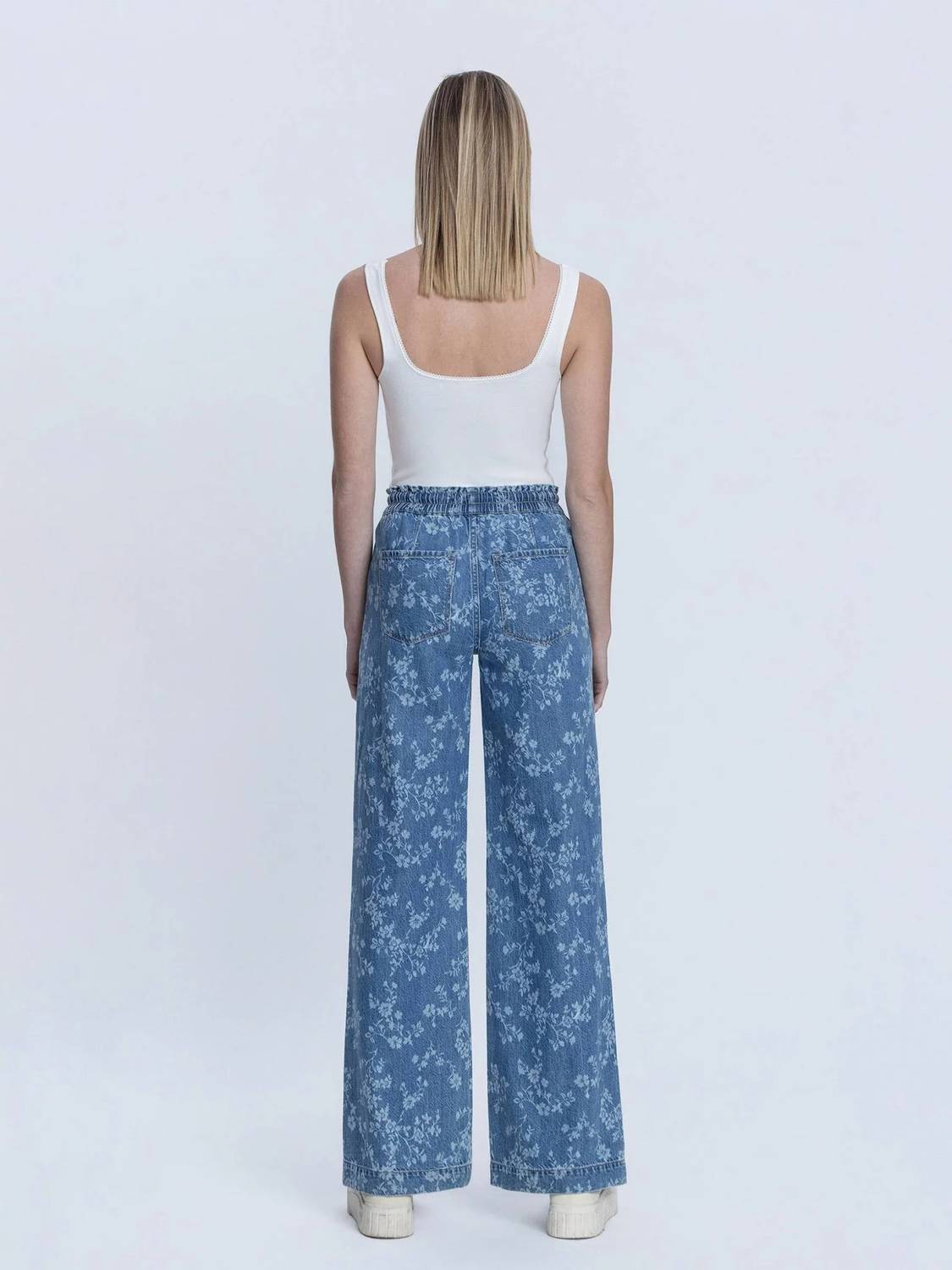 Vervet By Flying Monkey - High Rise Floral Baggy Wide Leg Jeans