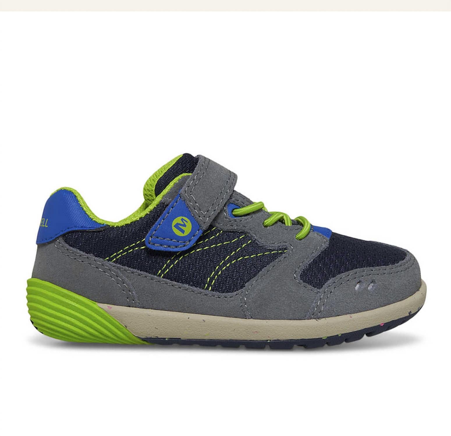 MERRELL Infant-Toddler Baresteps A83 Sneaker in navy green - kids' sneaker - detail view