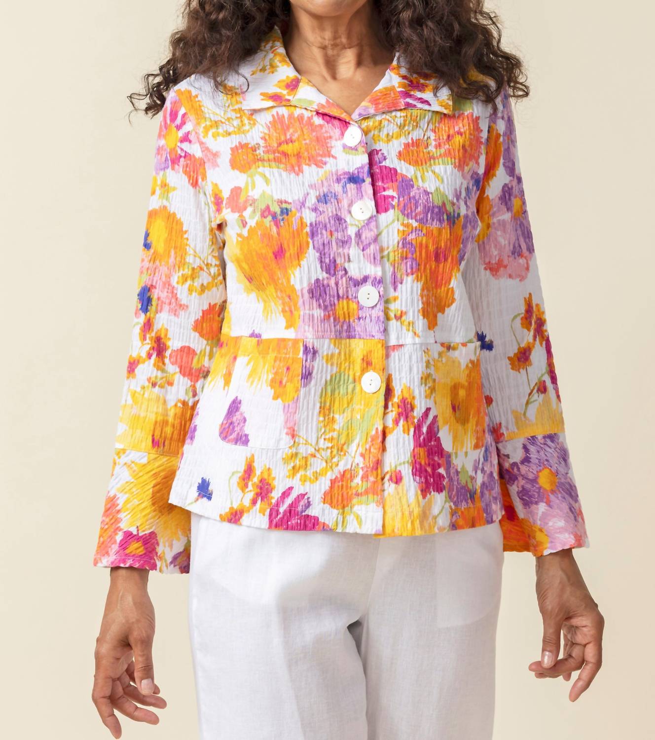 Habitat - Crinkle Cotton Sunflower Flounce Jacket