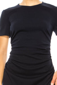 Maggy London - Short Sleeve Ruched Sheath Dress
