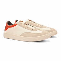 OluKai Men's Punini Sneakers in off white molten orange - men's sneaker - detail view