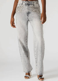 Steve Madden - Eras Straight Leg Embellished Jeans