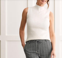 Tribal - Sleeveless Mock Neck Top