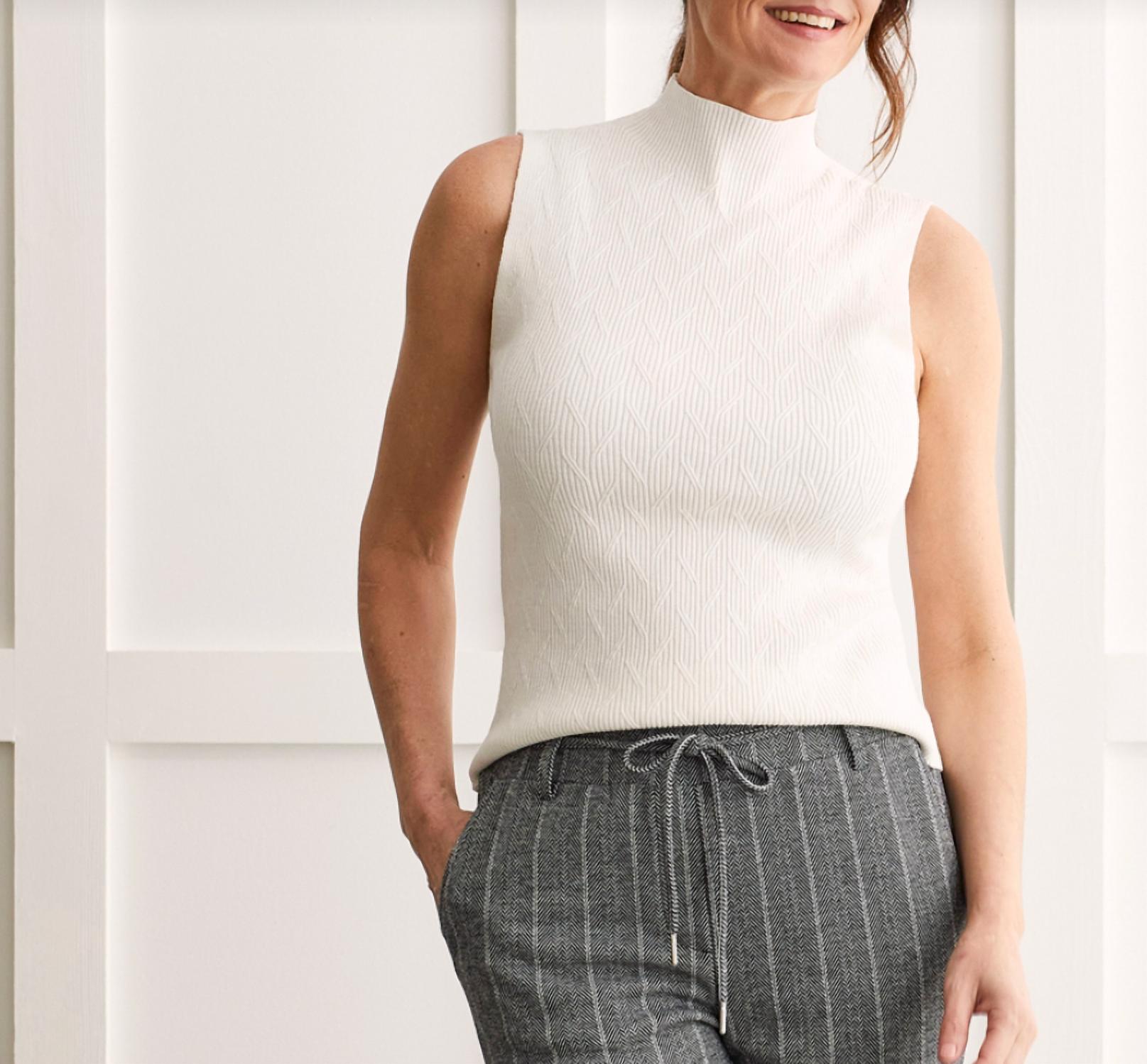 Tribal - Sleeveless Mock Neck Top
