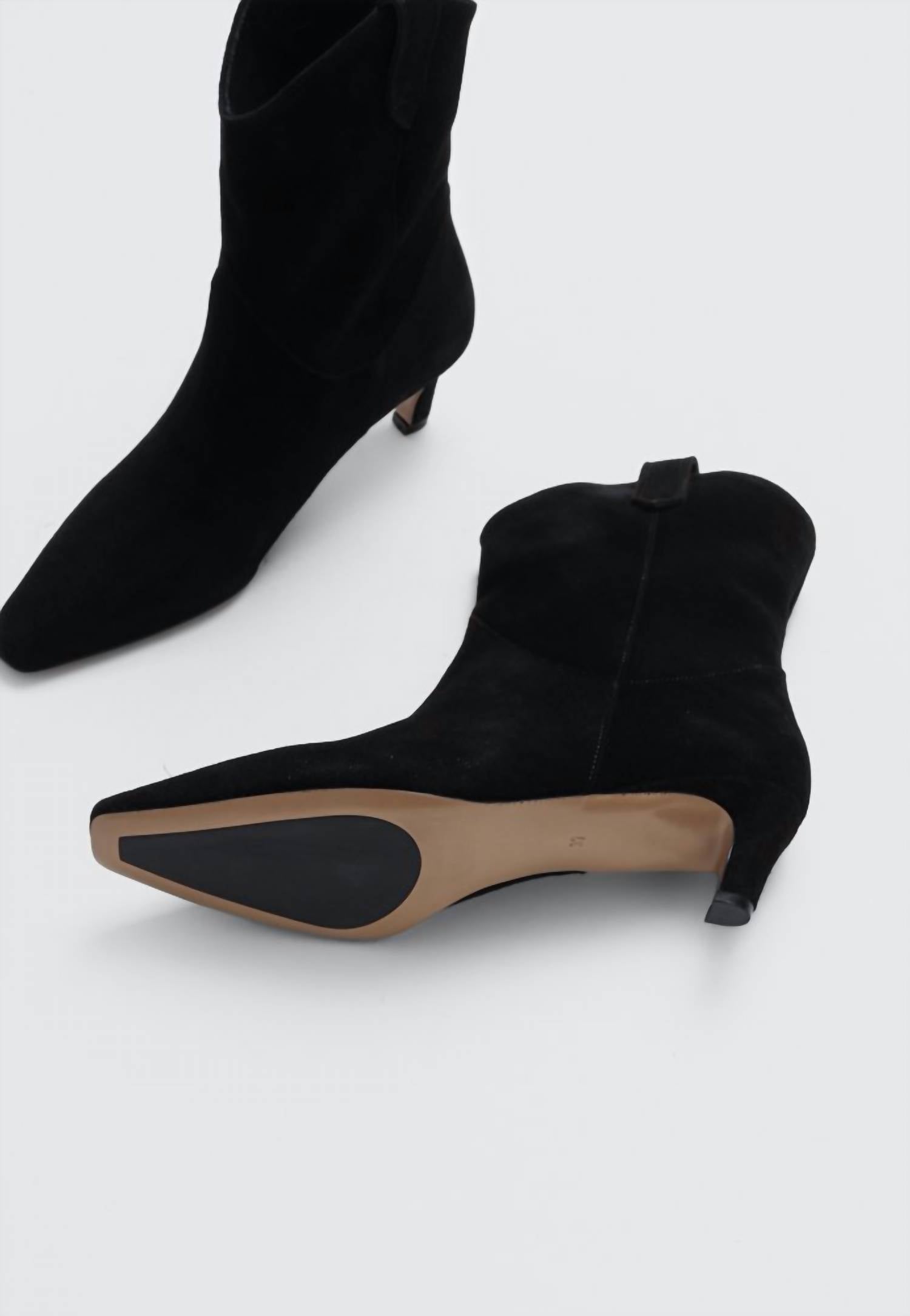 Bibi Lou Women's Cow Suede Boots in black - women's shoe - detail view