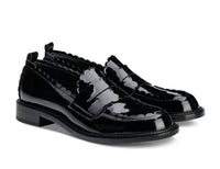 AGL Women's Janise Patent Leather Penny Loafers in black - women's flats - detail view