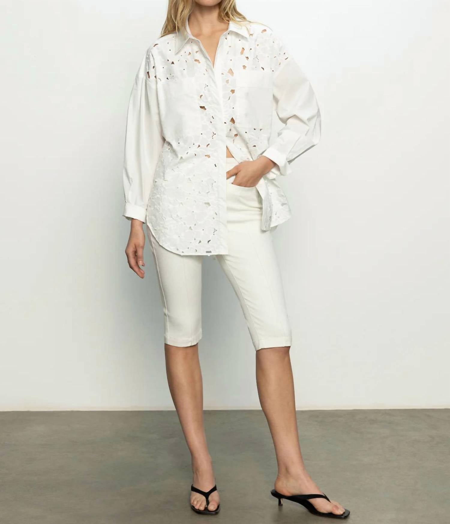 Sanctuary - Lace Boyfriend Tie Back Shirt