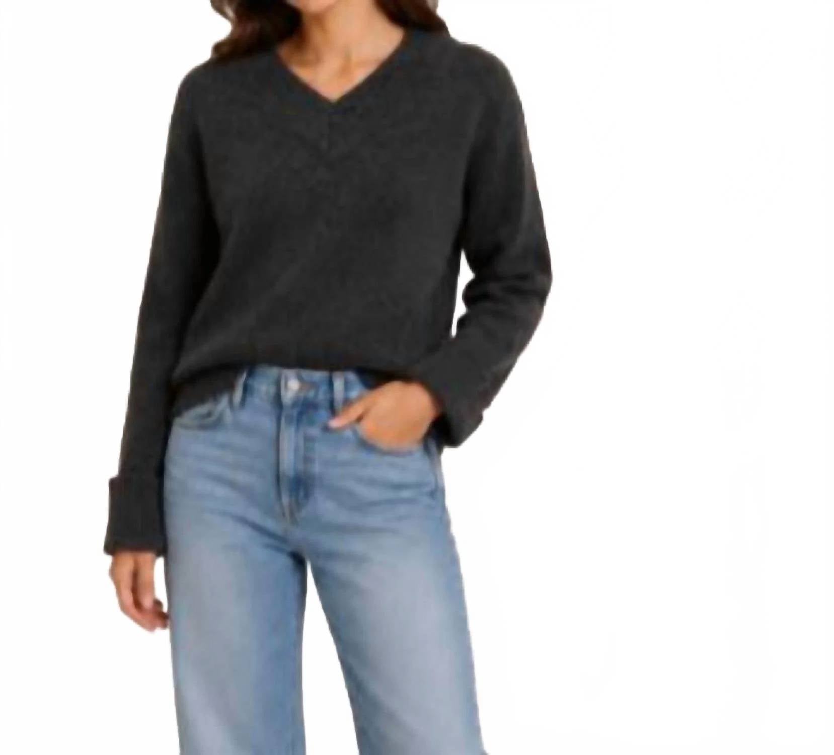 Autumn Cashmere - V Neck With High Cuff Sweater