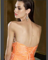 ALYCE PARIS Strapless Beaded Mermaid Gown in orange - women's dress - alternate view
