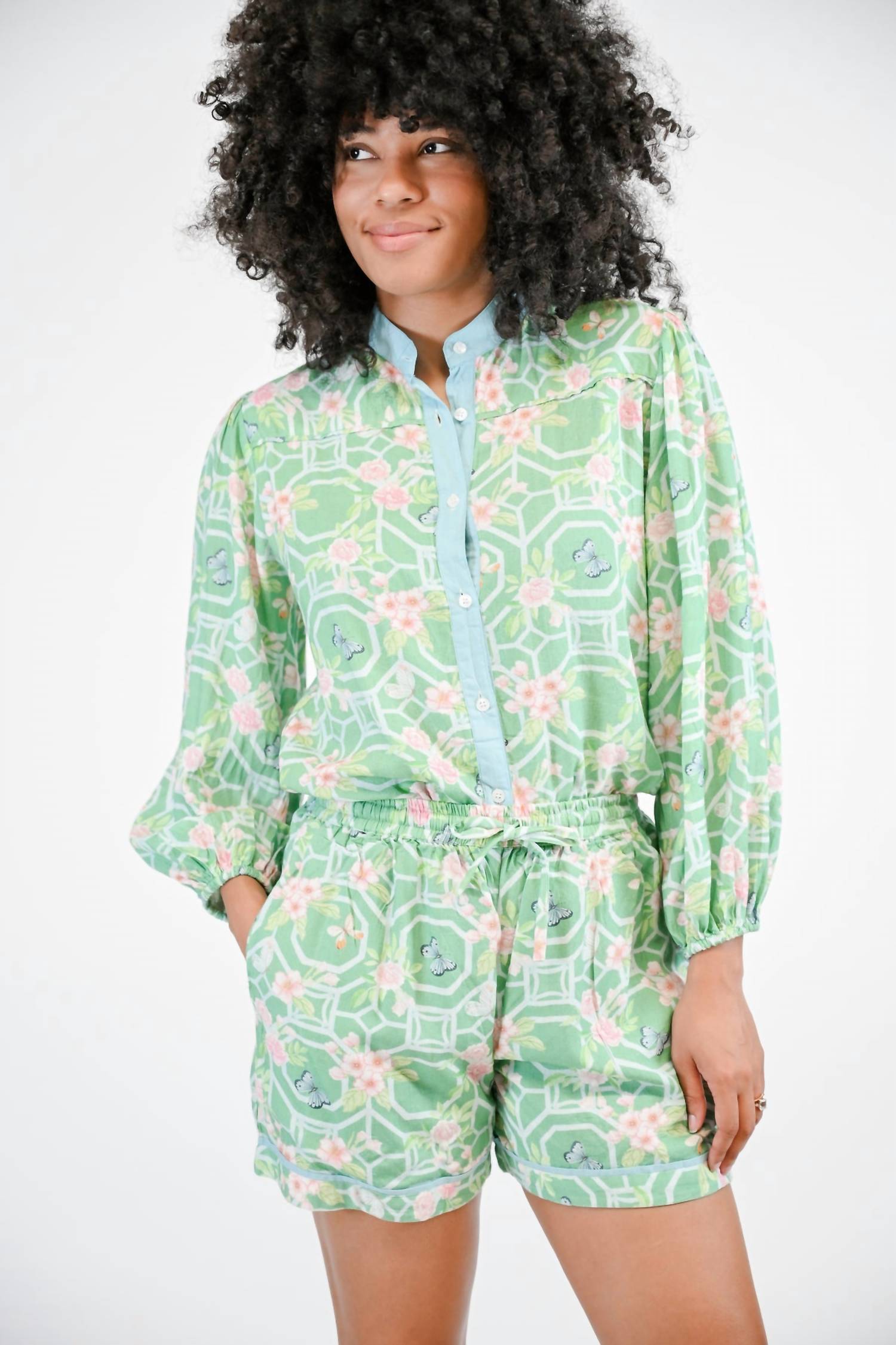 Marigold Parker Blouse in butterfly reverie - women's blouse - alternate view