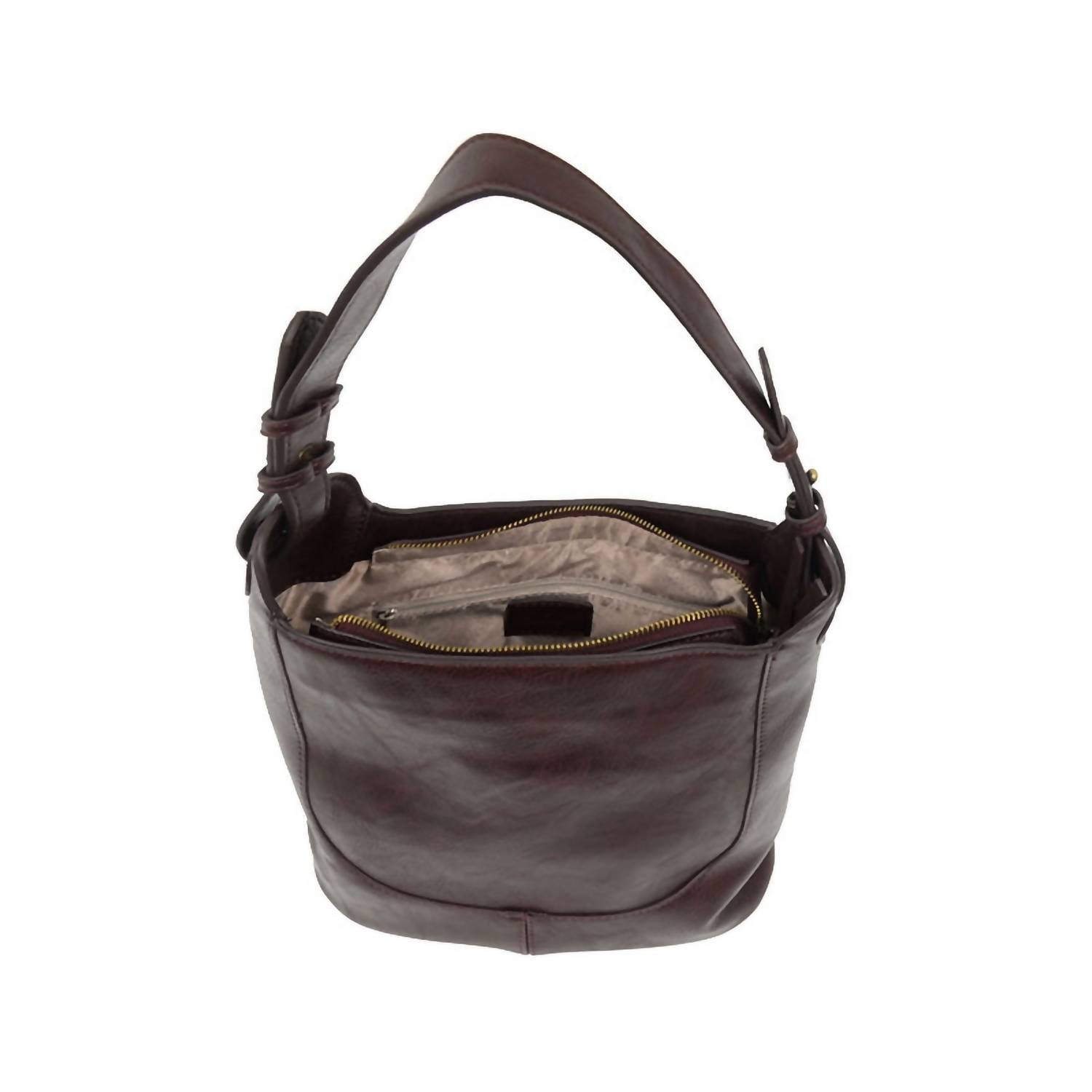 Joy Susan Women's Brielle Bucket Bag in wine - women's bag - detail view