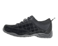 DREW Women's Lisbon Shoe in black nubuck combo - women's shoe - detail view