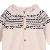 Viverano Organics - Baby Fair Isle Sweater Knit Hooded Jumpsuit