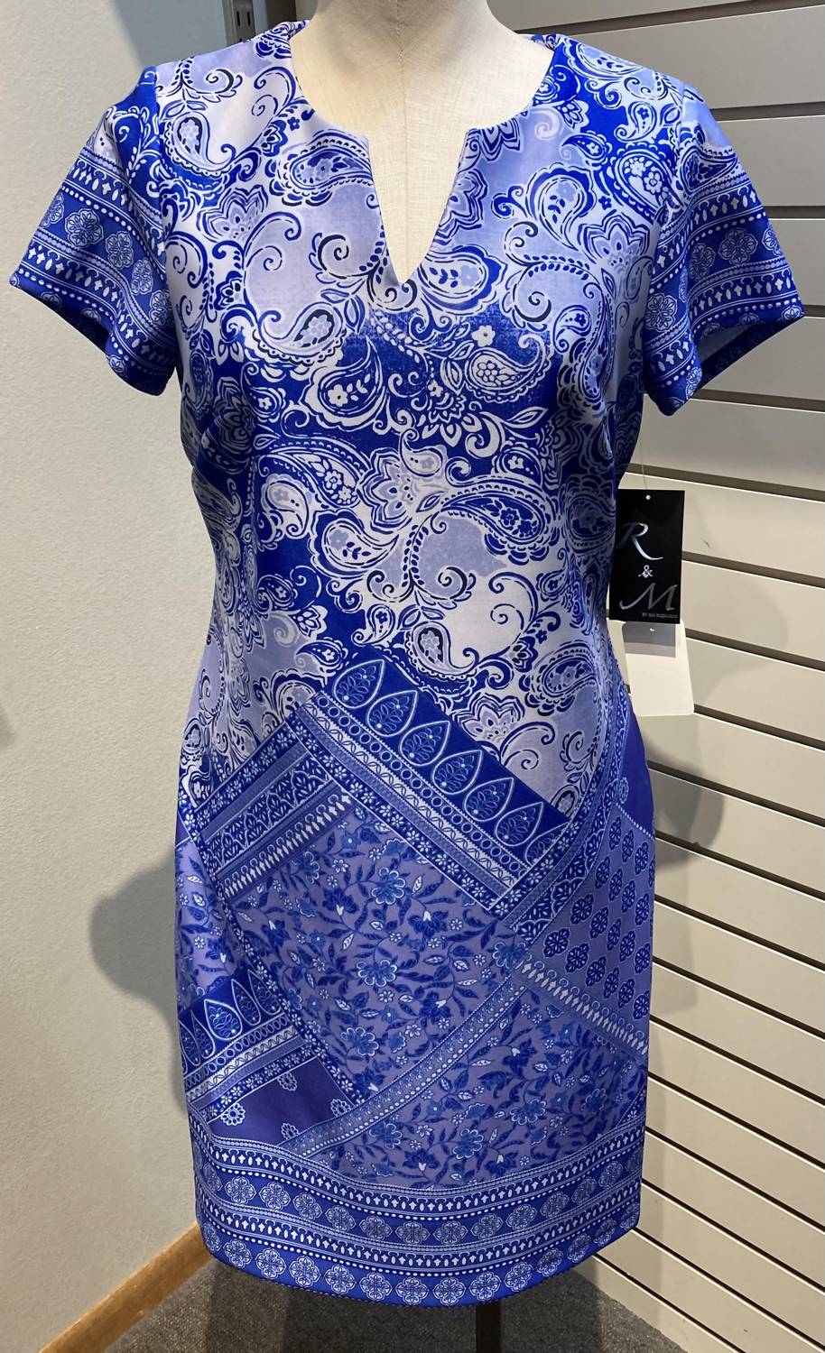 R&M Richards - Short sleeve Print sheath dress