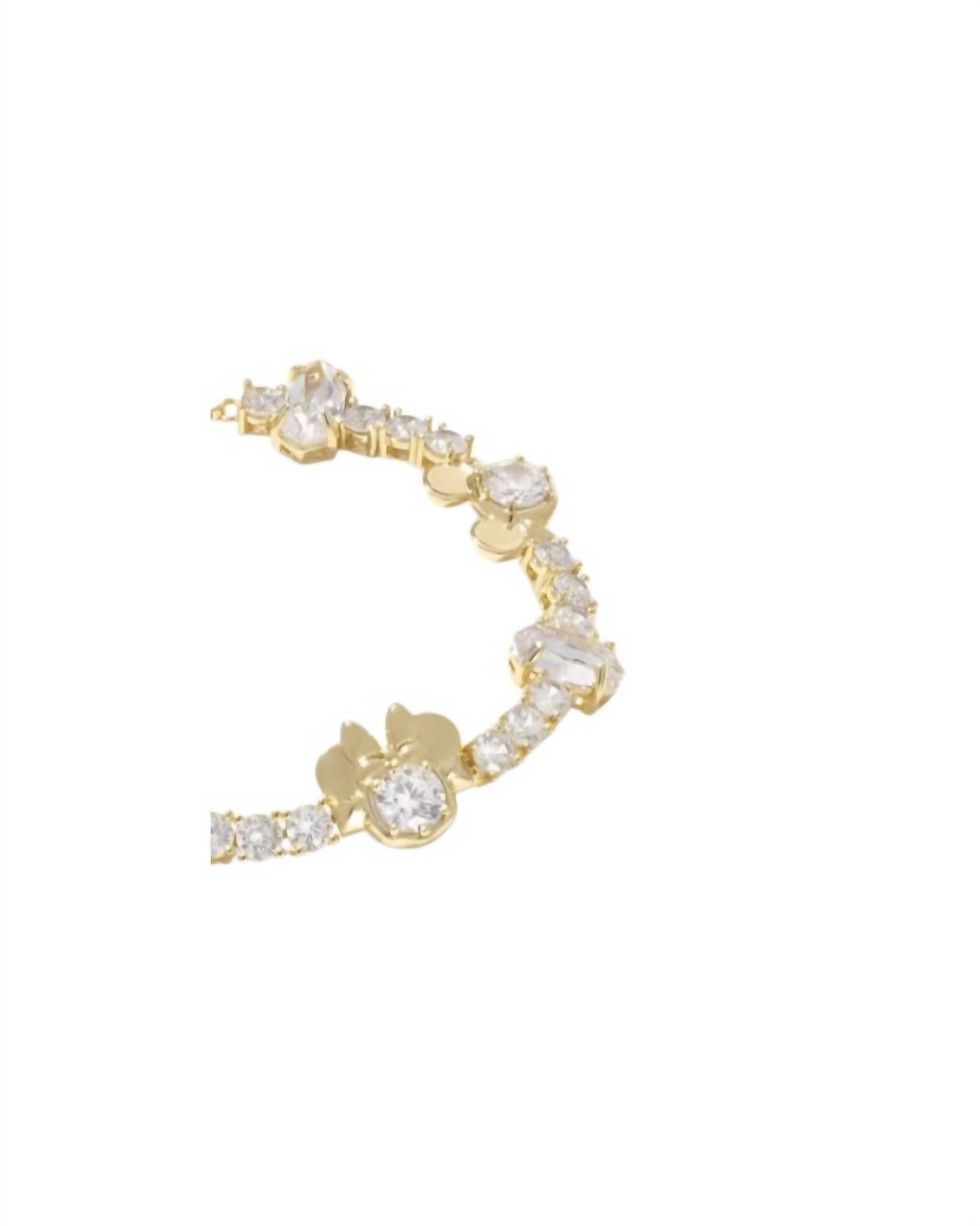 Kendra Scott Women's Mickey Minnie Charm Bracelet in gold iridescent white mix - women's jewelry - detail view