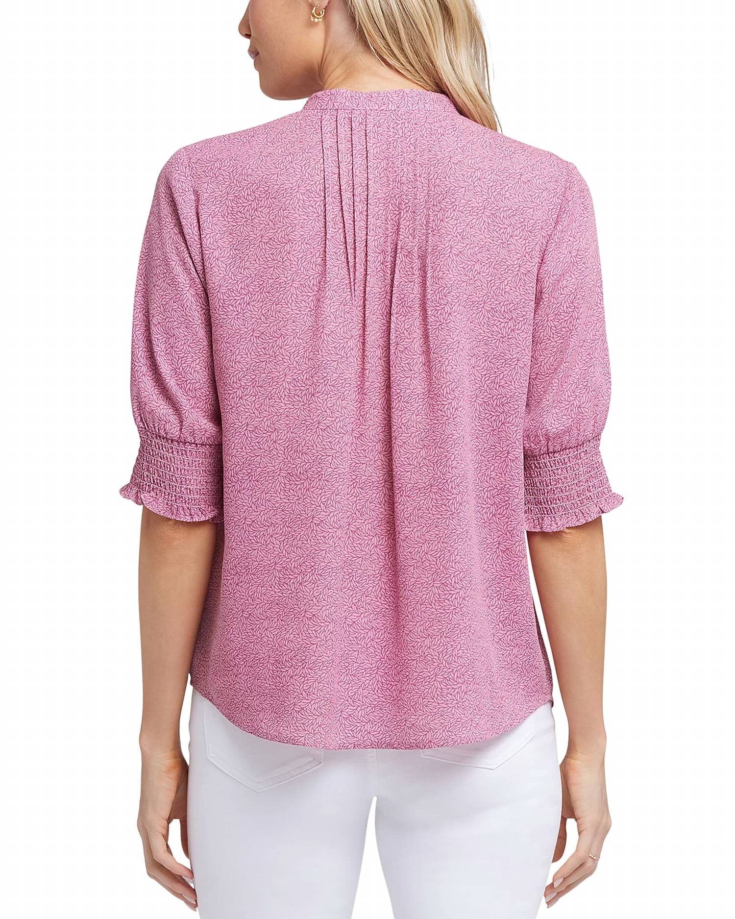 Nydj - Short Sleeve Pleated Peasant Blouse