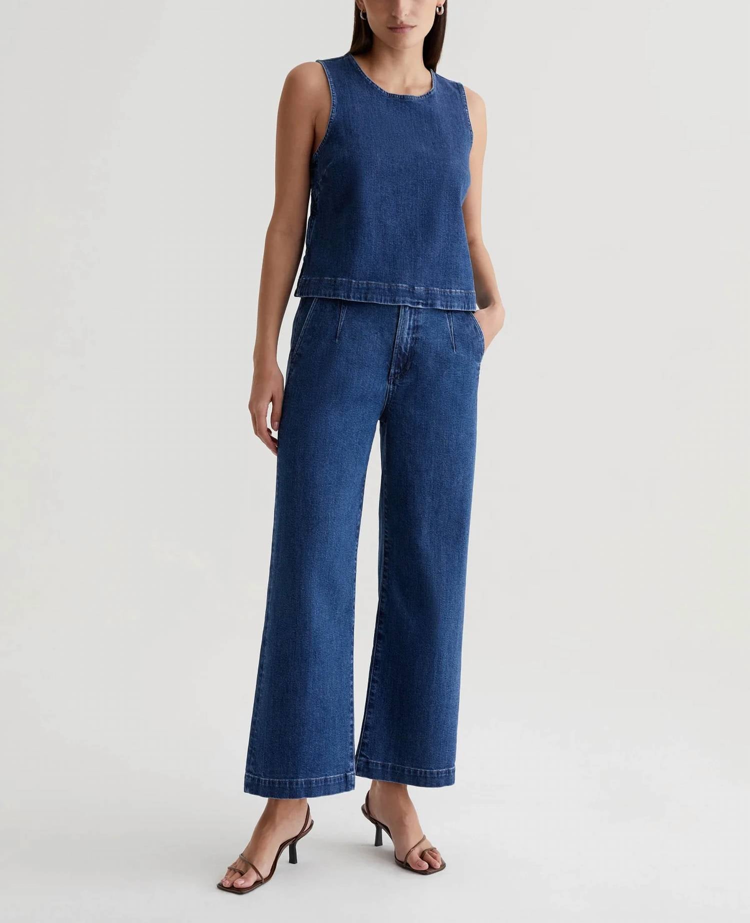 Ag Jeans - Daneel High-rise Wide Leg Crop Jeans