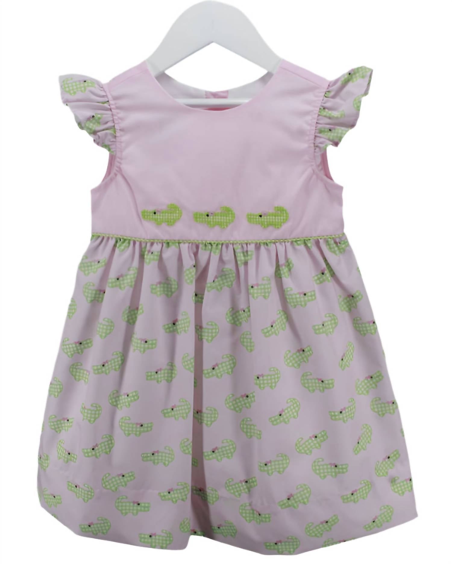 Charming Little One - Baby Crocodile Print Mary Dress
